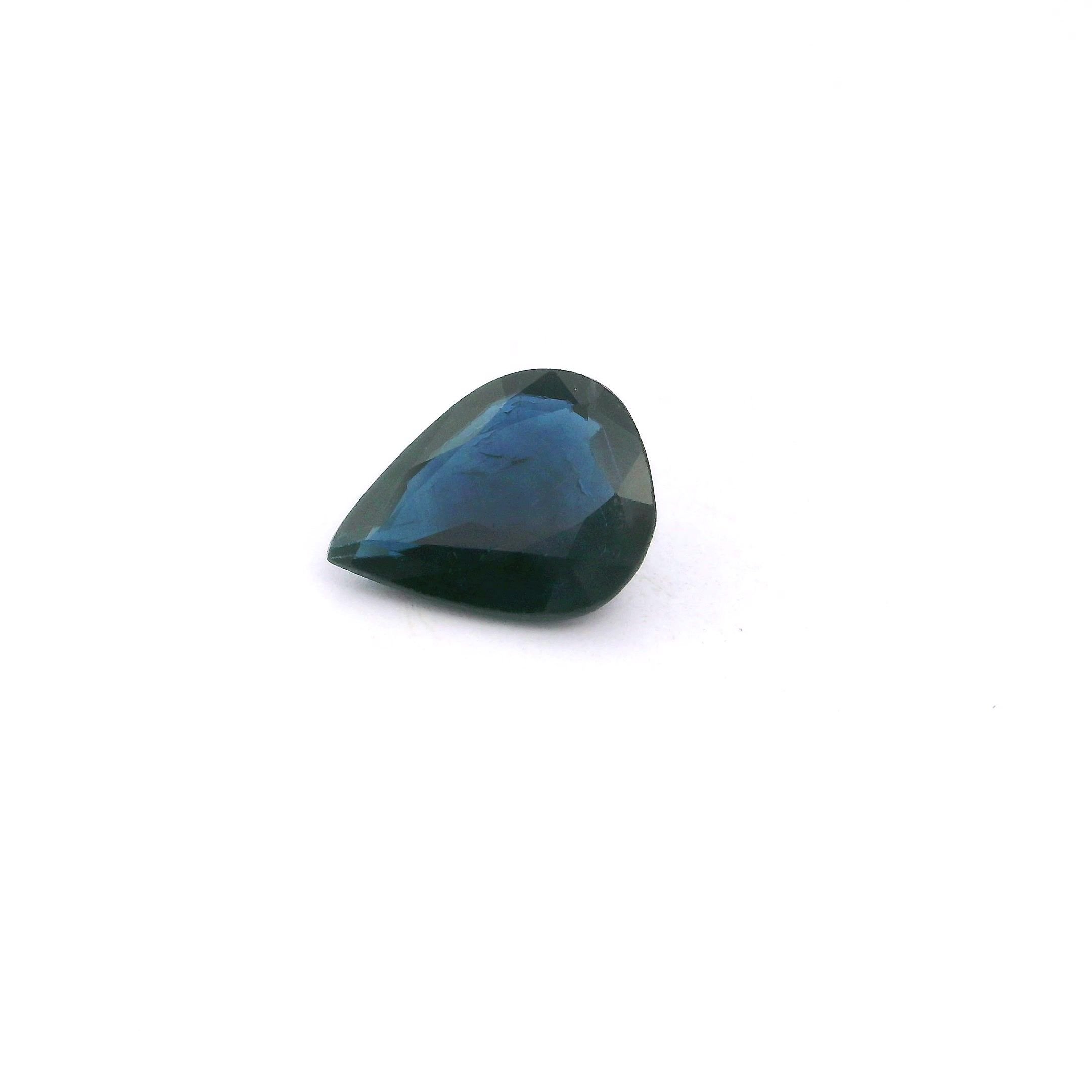 1.46 Carat Deep Blue Pear Sapphire