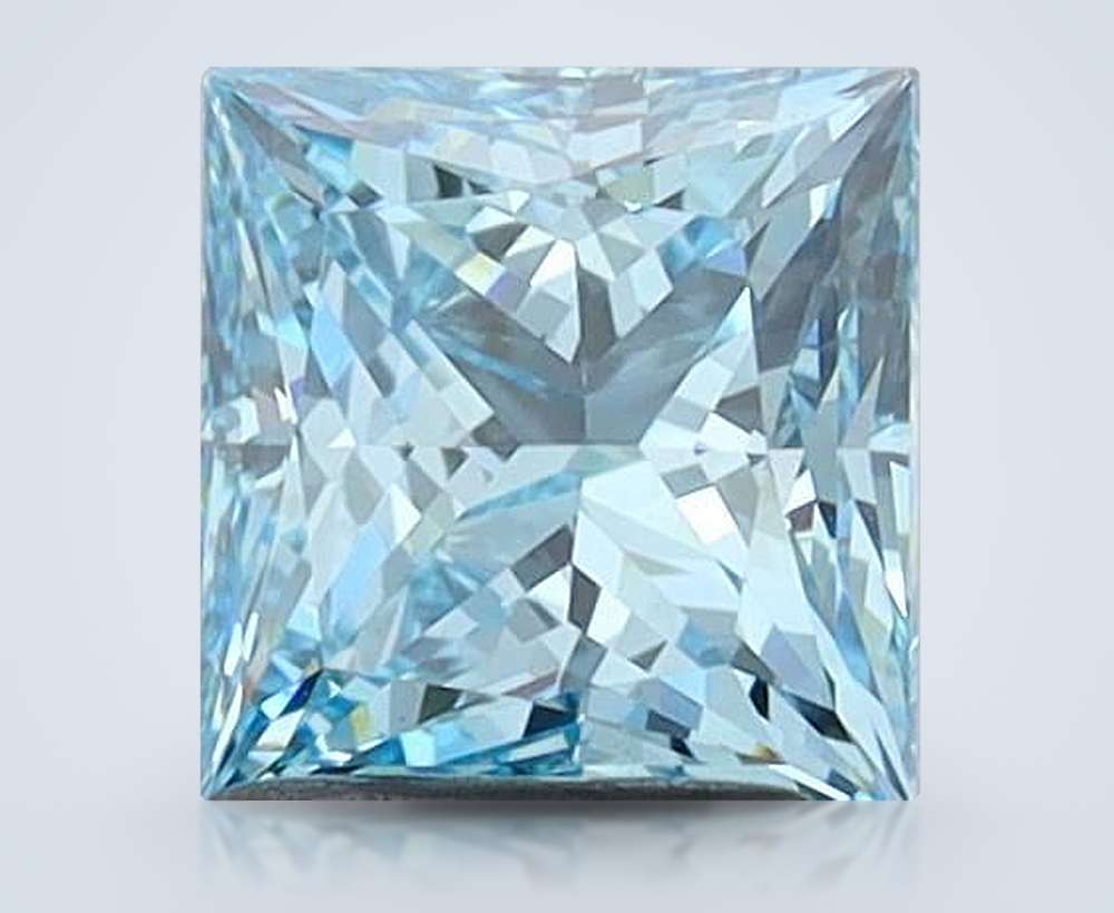 1.43 Ct. Fancy Vivid Blue Princess Lab Diamond