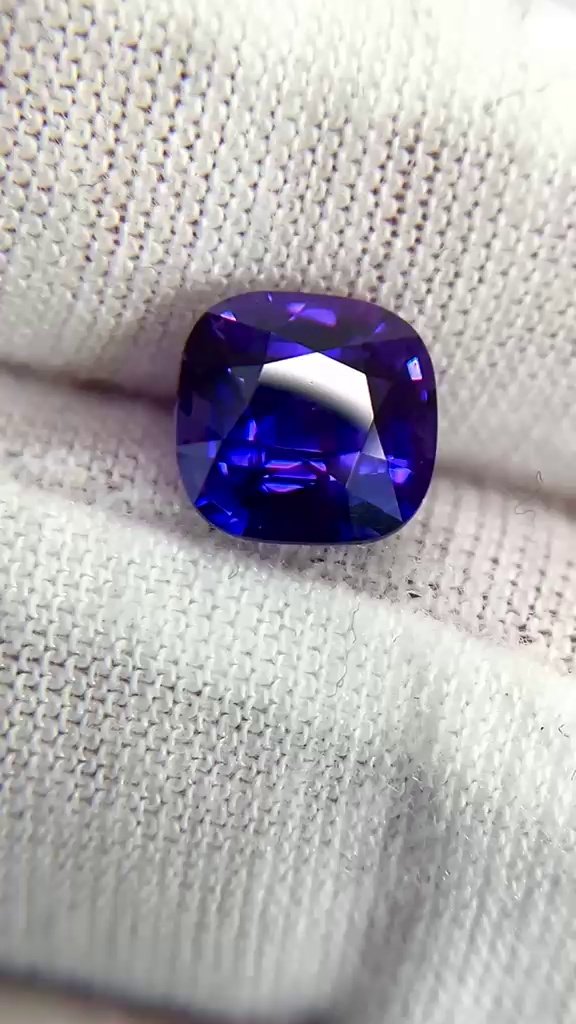3.14 Carat Purple Cushion Sapphire