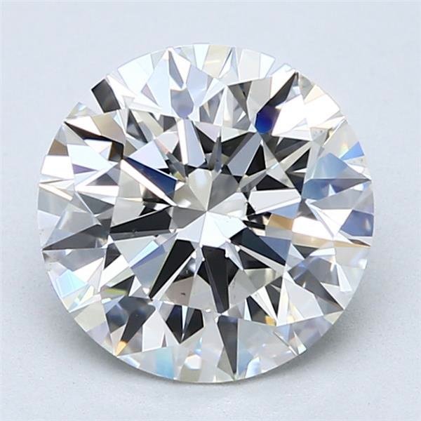 3.11ct H VS2 Rare Carat Ideal Cut Round Diamond