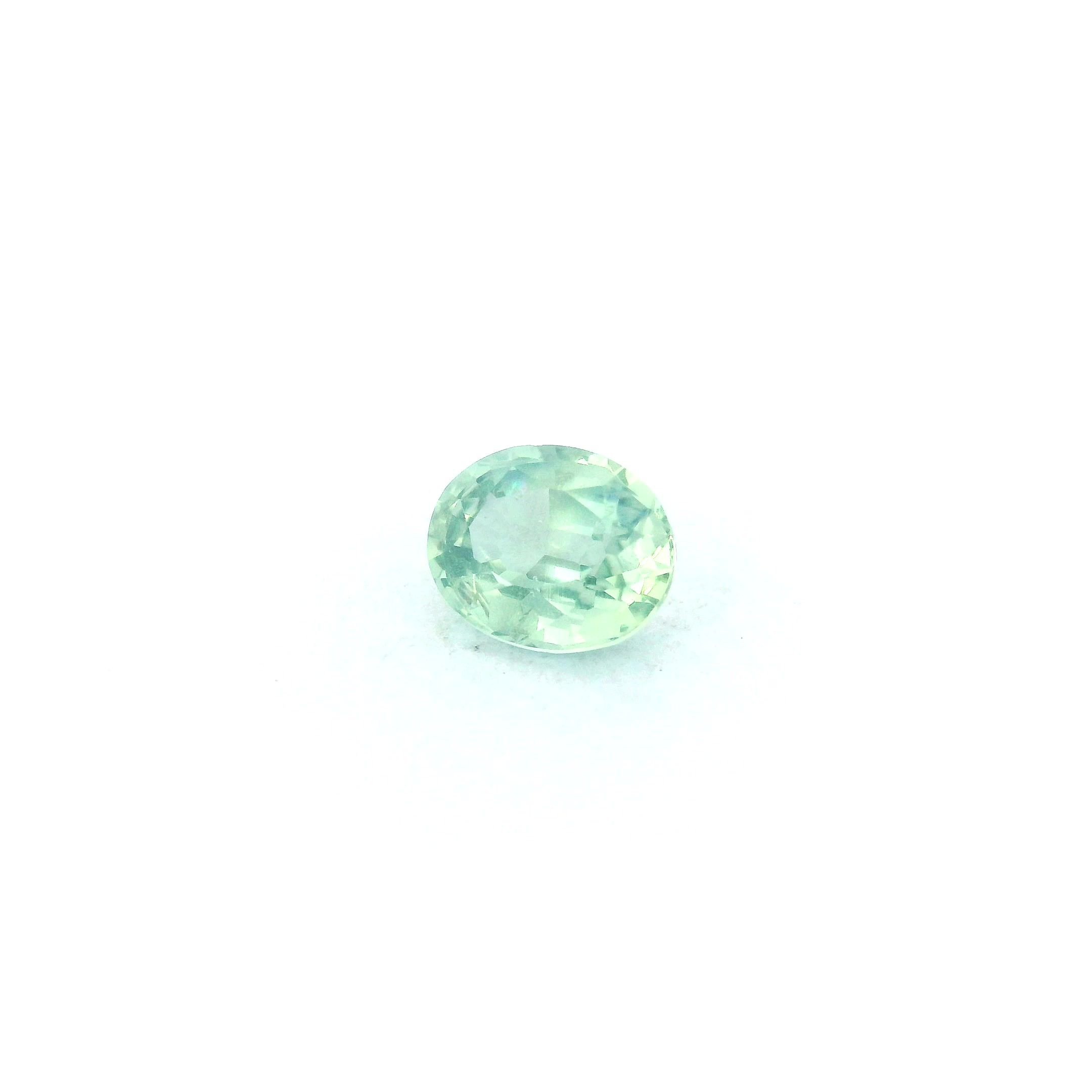 0.57 Carat Green Oval Sapphire