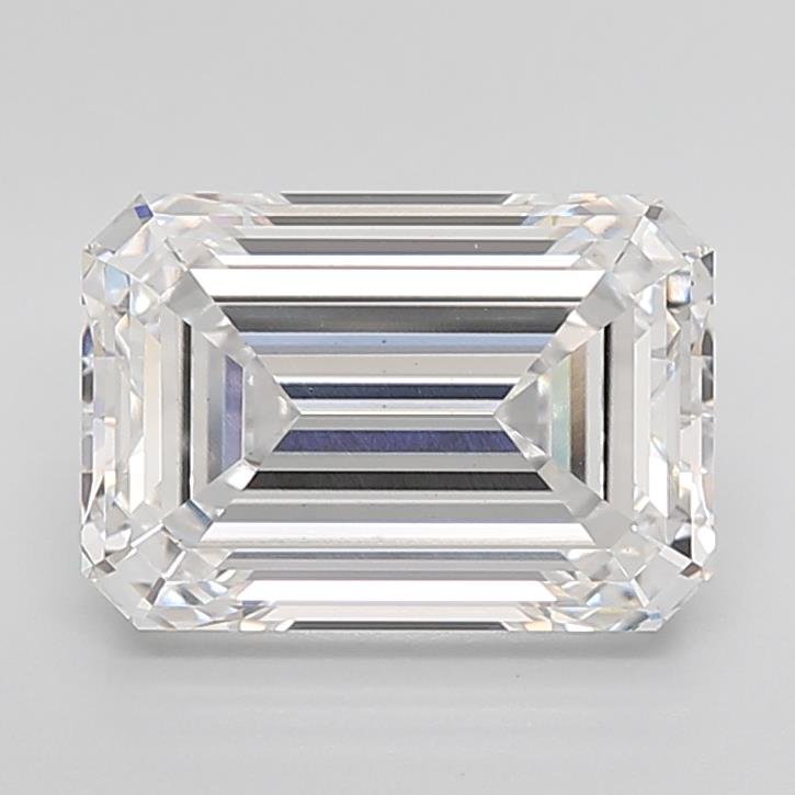 6.07ct F VS2 Rare Carat Ideal Cut Emerald Lab Grown Diamond