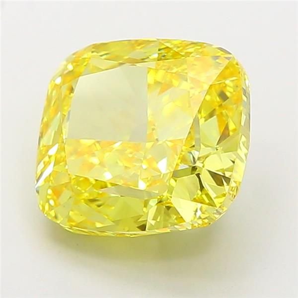 7.00 Ct. Fancy Vivid Yellow Cushion Lab Diamond