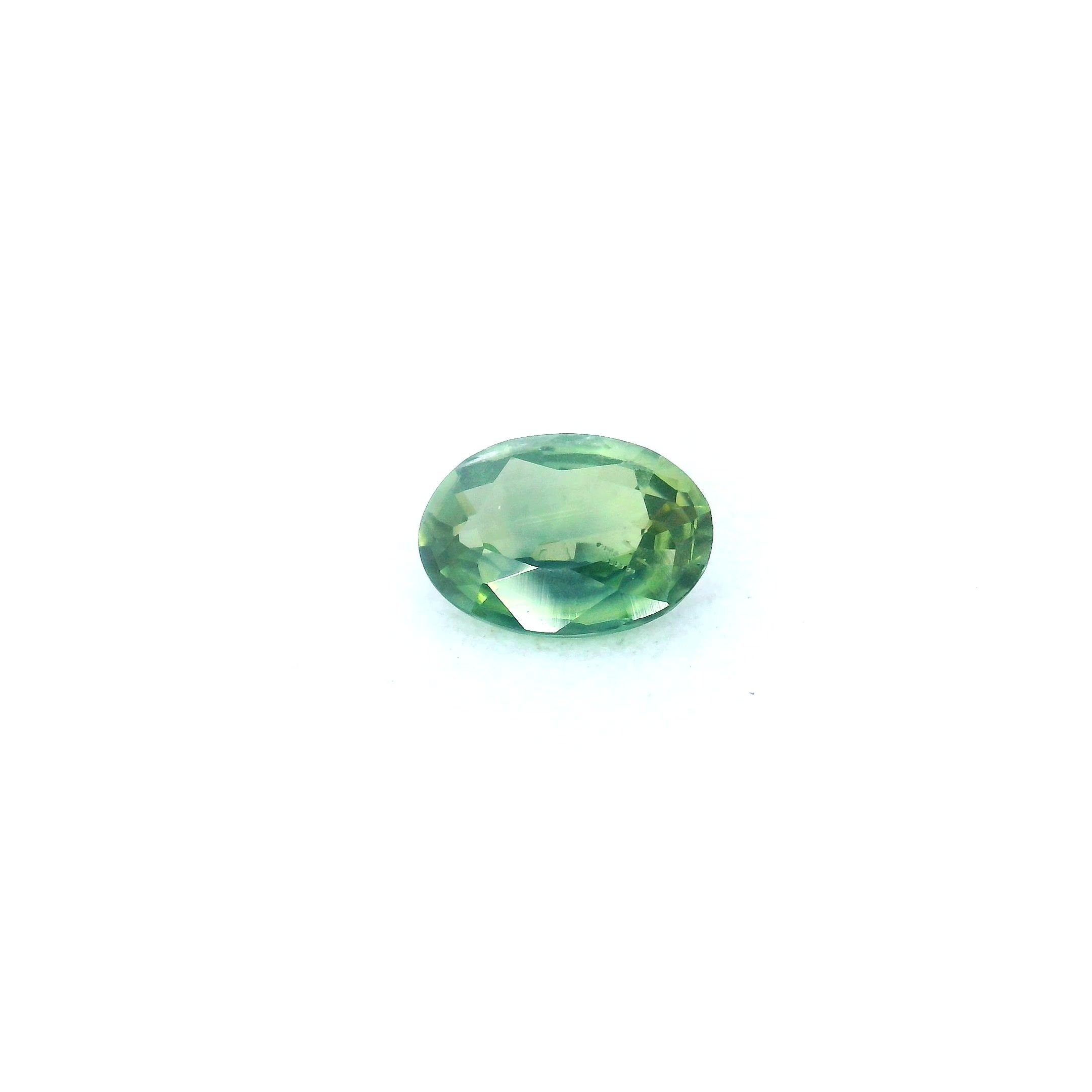 0.71 Carat Green Oval Sapphire