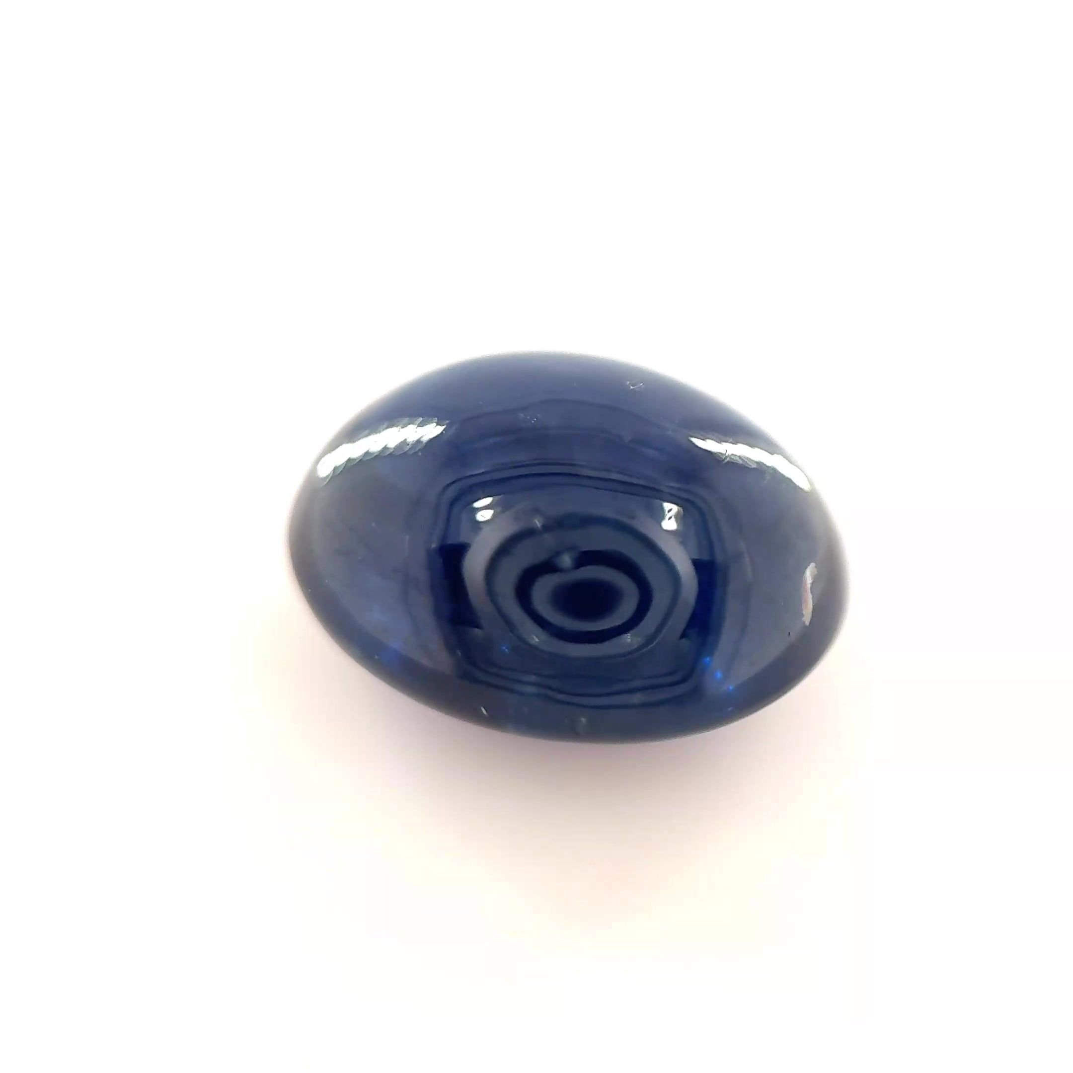 6.96 Carat Deep Blue Oval Sapphire