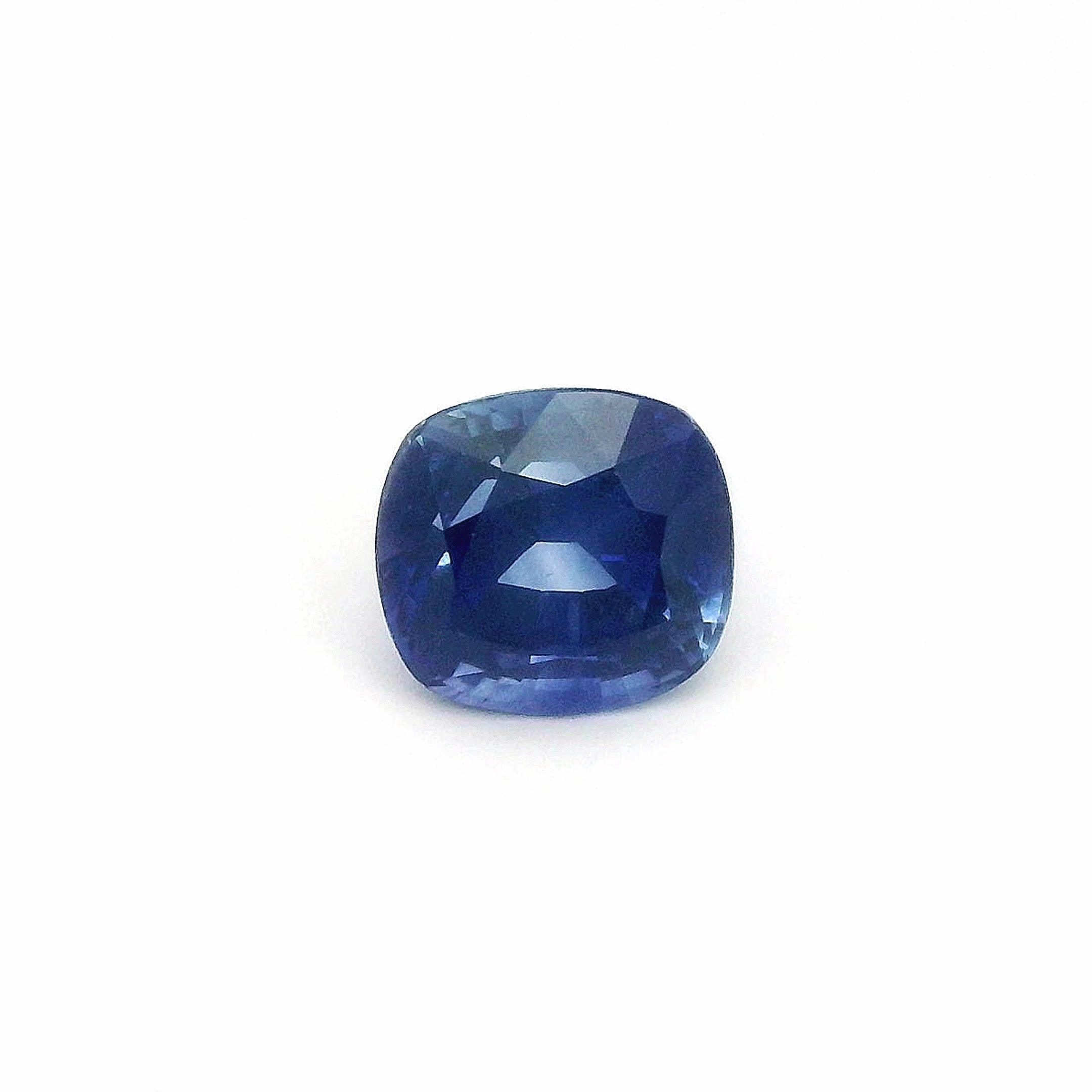 3.12 Carat Blue Cushion Sapphire