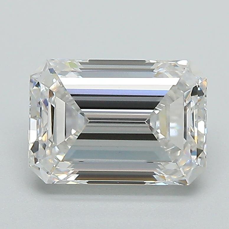 2.07ct F SI1 Rare Carat Ideal Cut Emerald Lab Grown Diamond