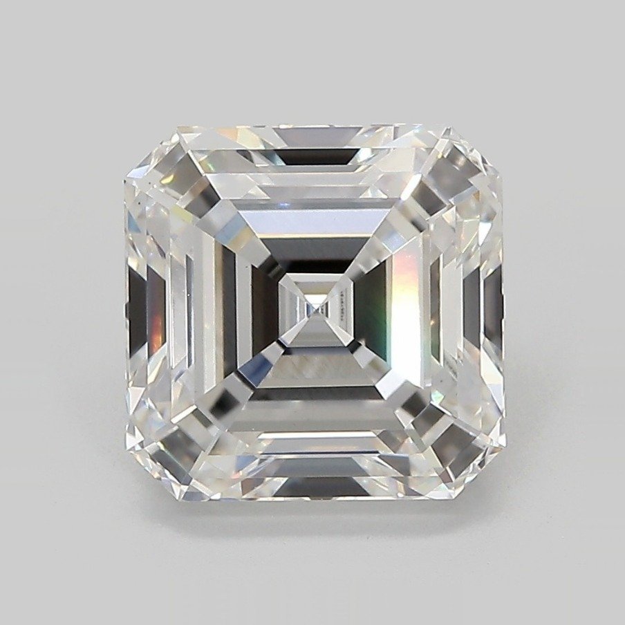 4.08ct F VS1 Rare Carat Ideal Cut Asscher Lab Grown Diamond