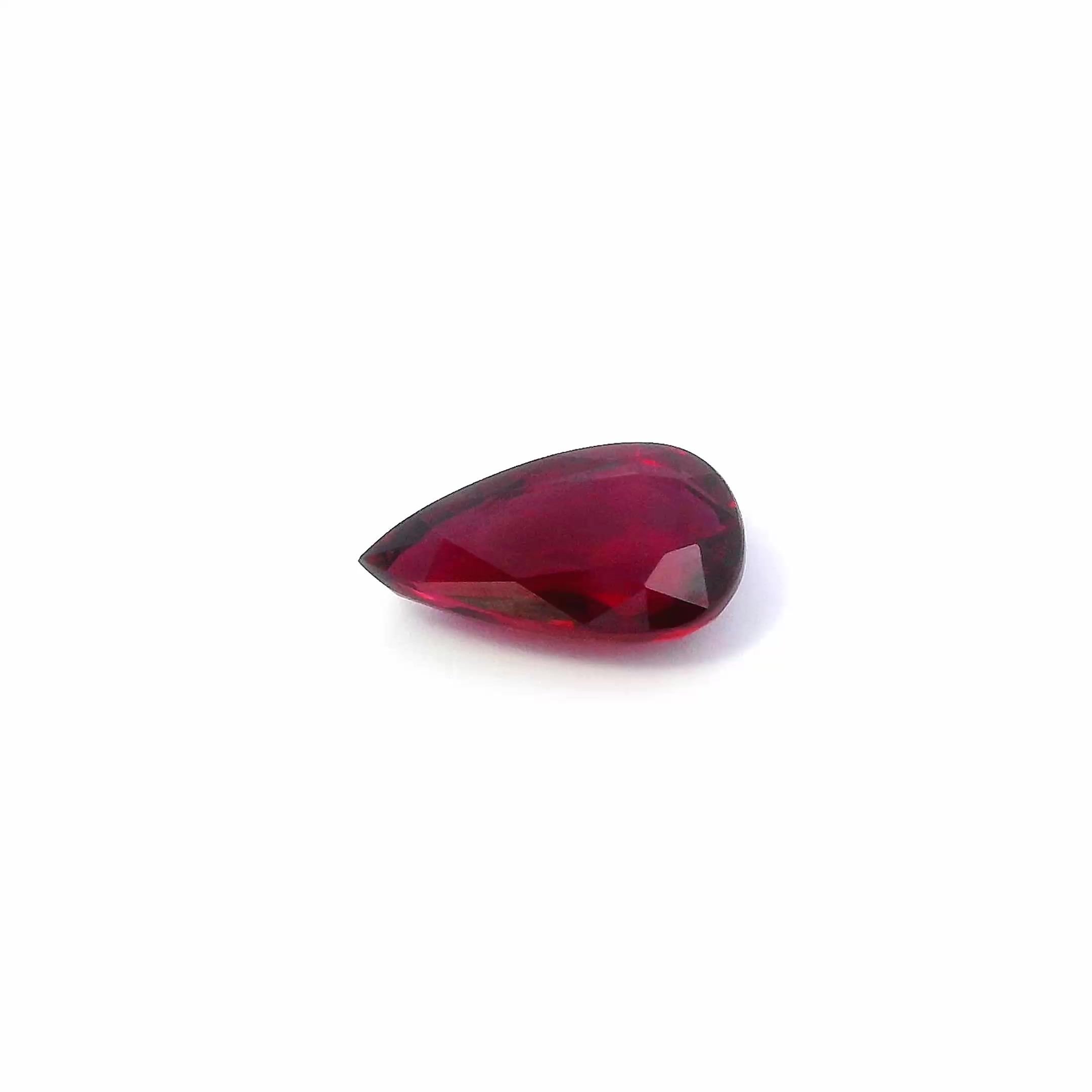 1.61 Carat Red Pear Ruby