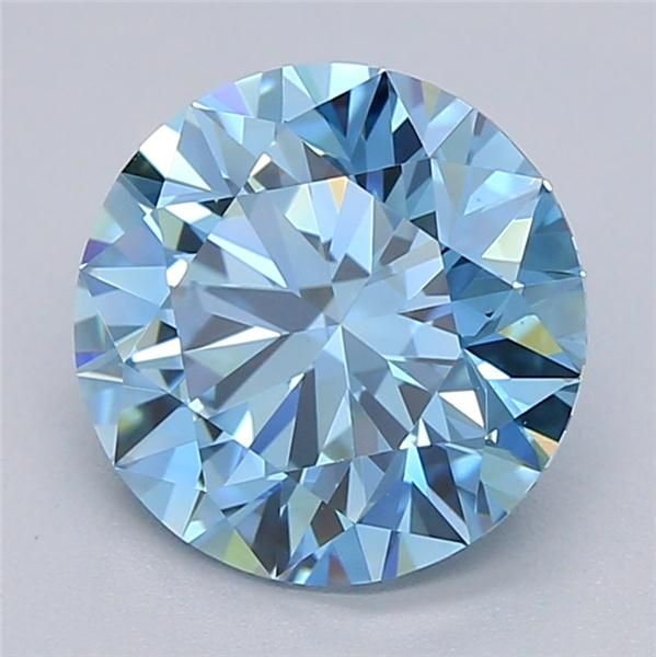 1.52 Ct. Fancy Vivid Blue Round Lab Diamond