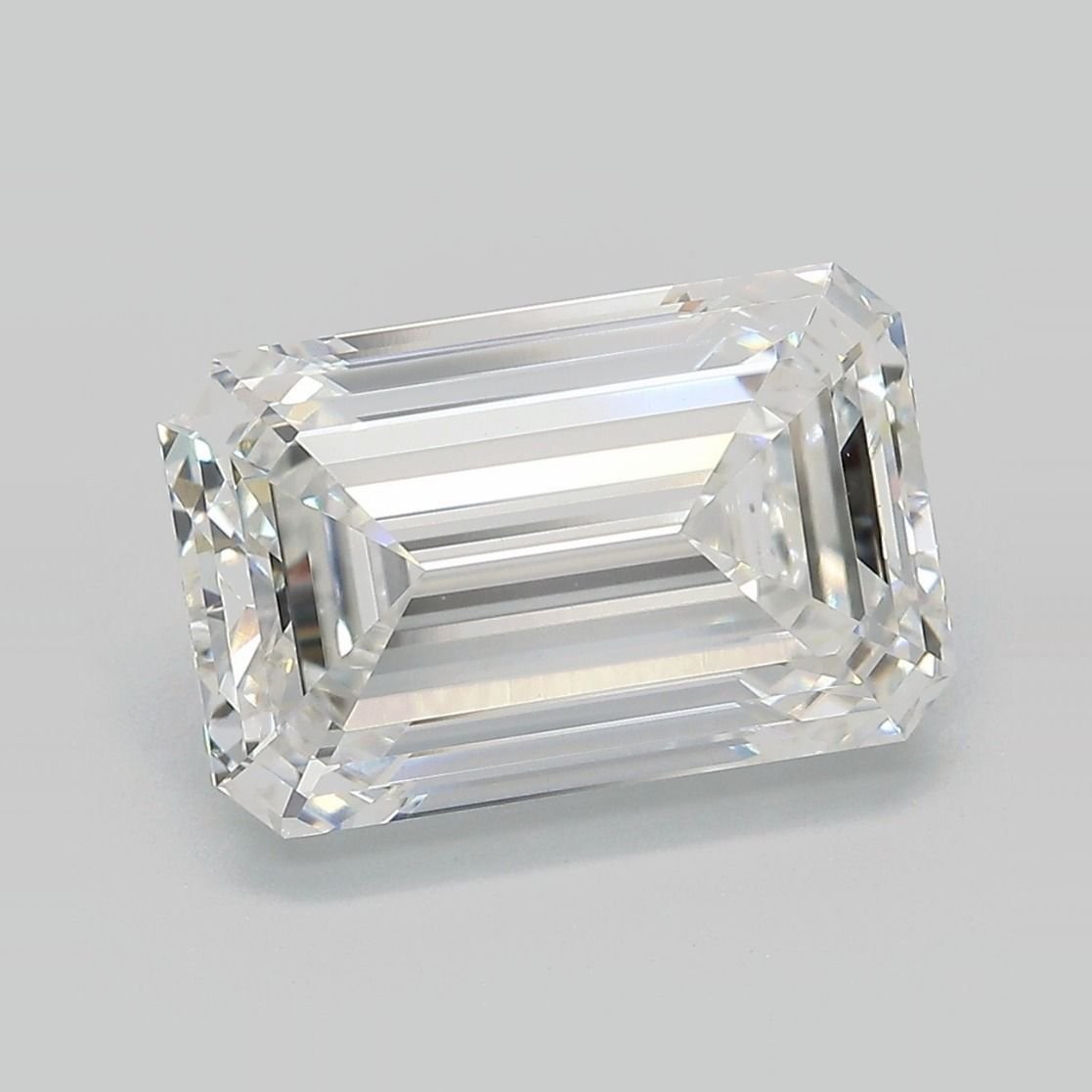 5.76ct F VVS2 Excellent Cut Emerald Lab Grown Diamond