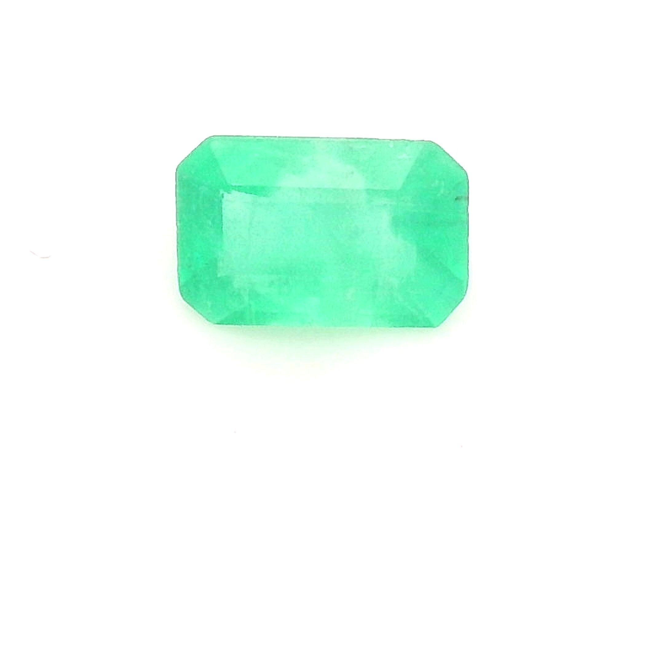 0.43 Carat Light Green Emerald-Cut Emerald