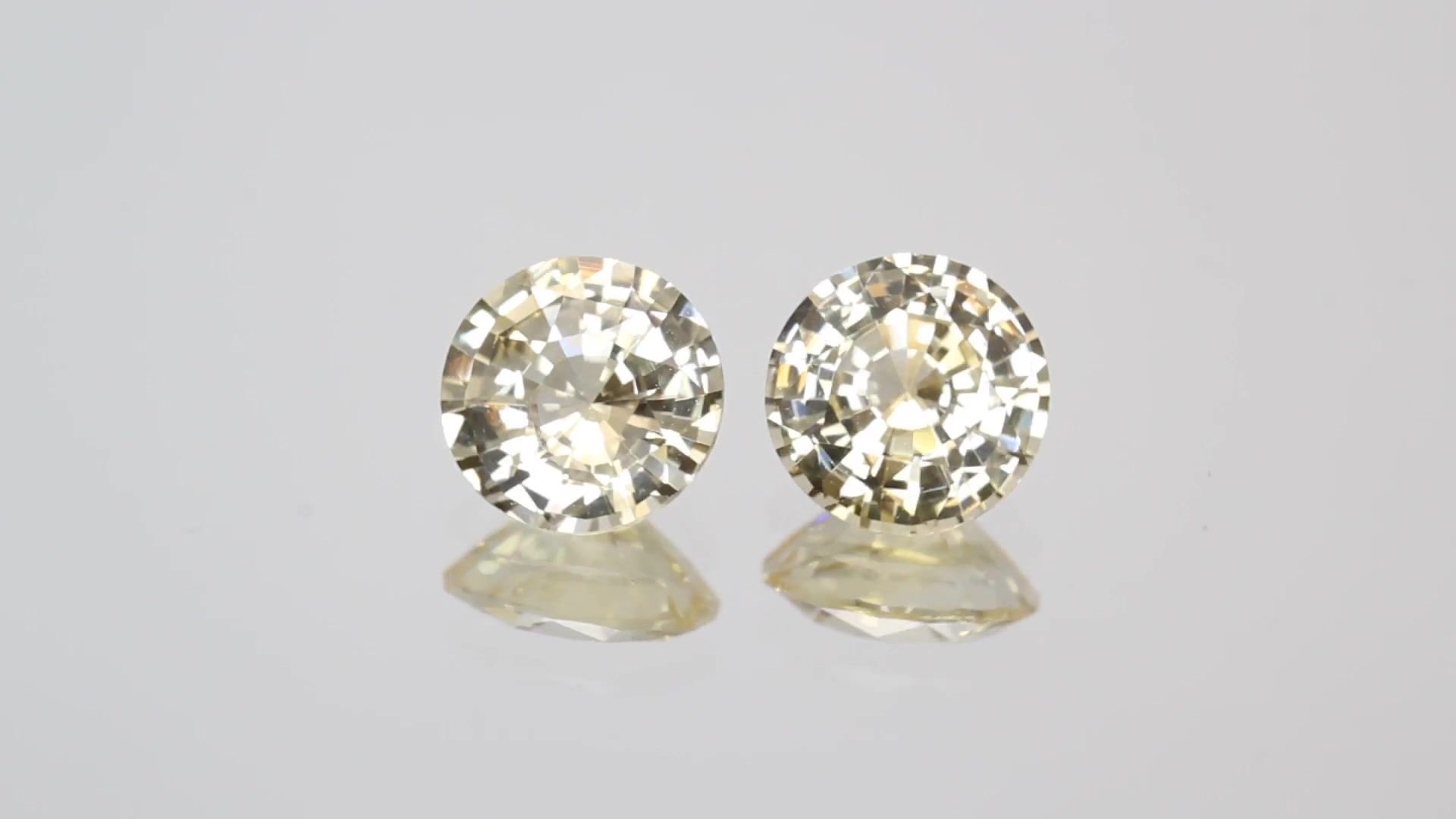 2.35 Carat Light Yellow Round Sapphire