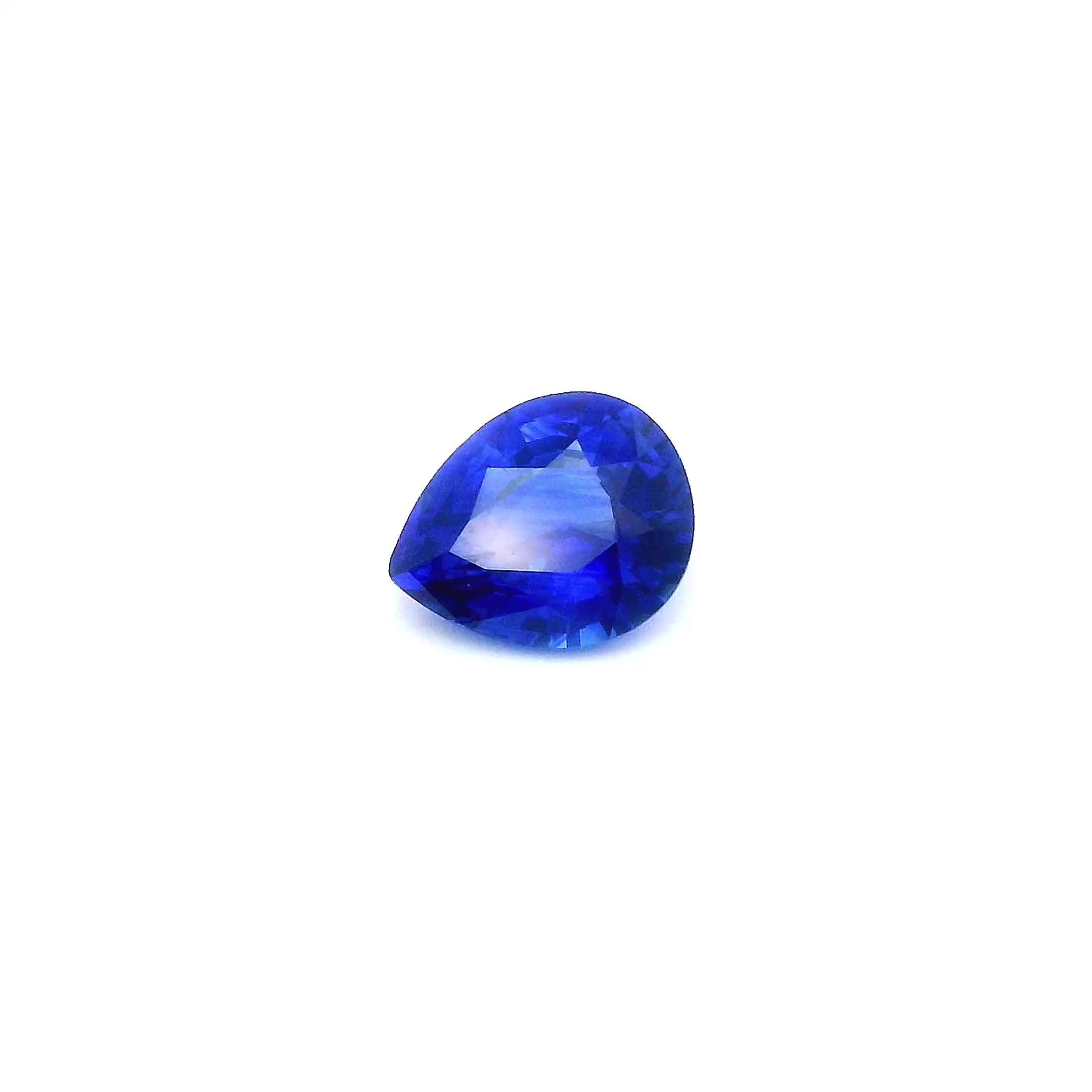 1.28 Carat Blue Pear Sapphire