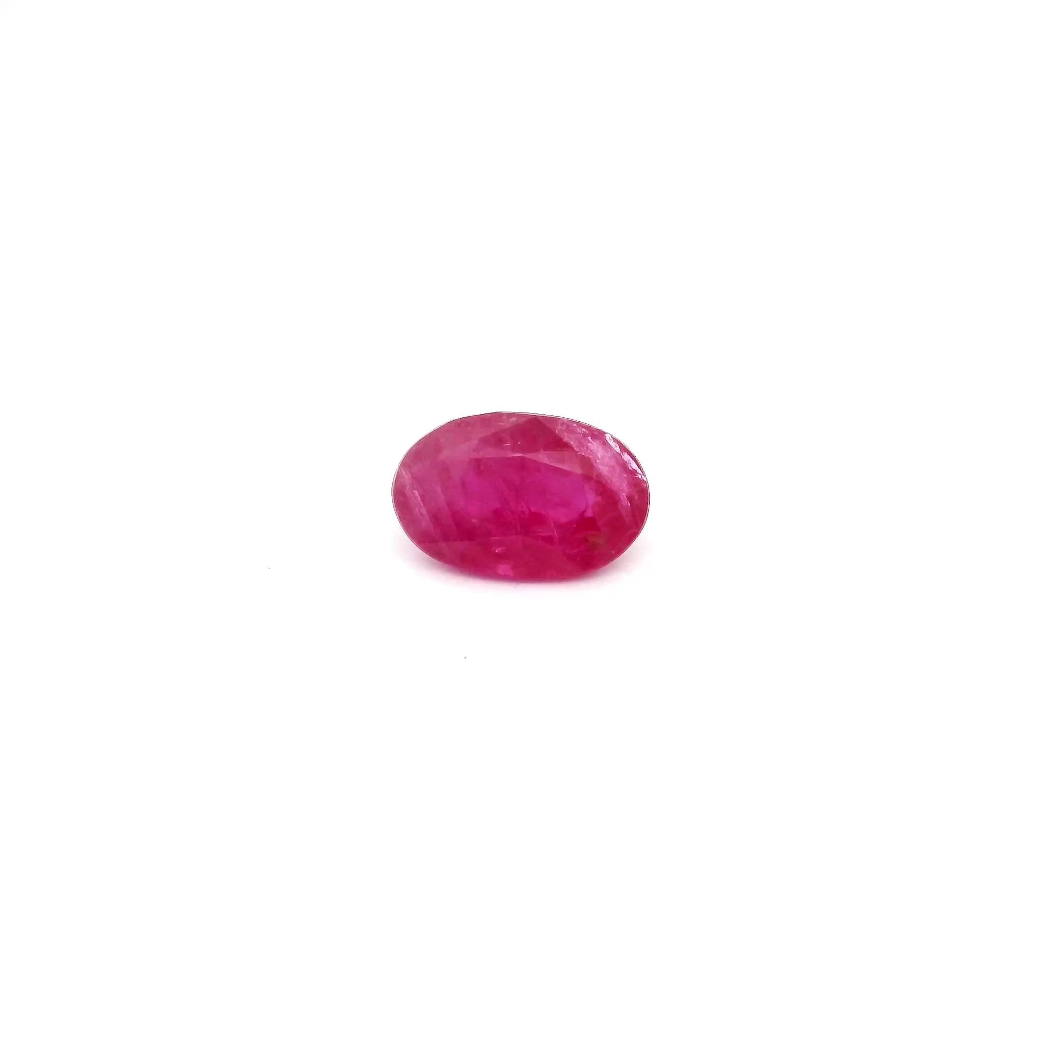 0.57 Carat Red Oval Ruby