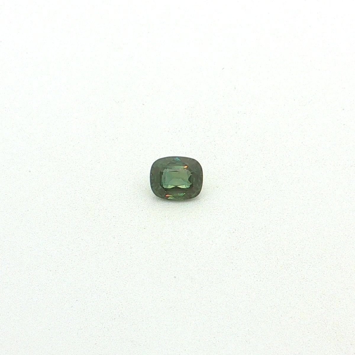 1.66 Carat Teal Cushion Sapphire