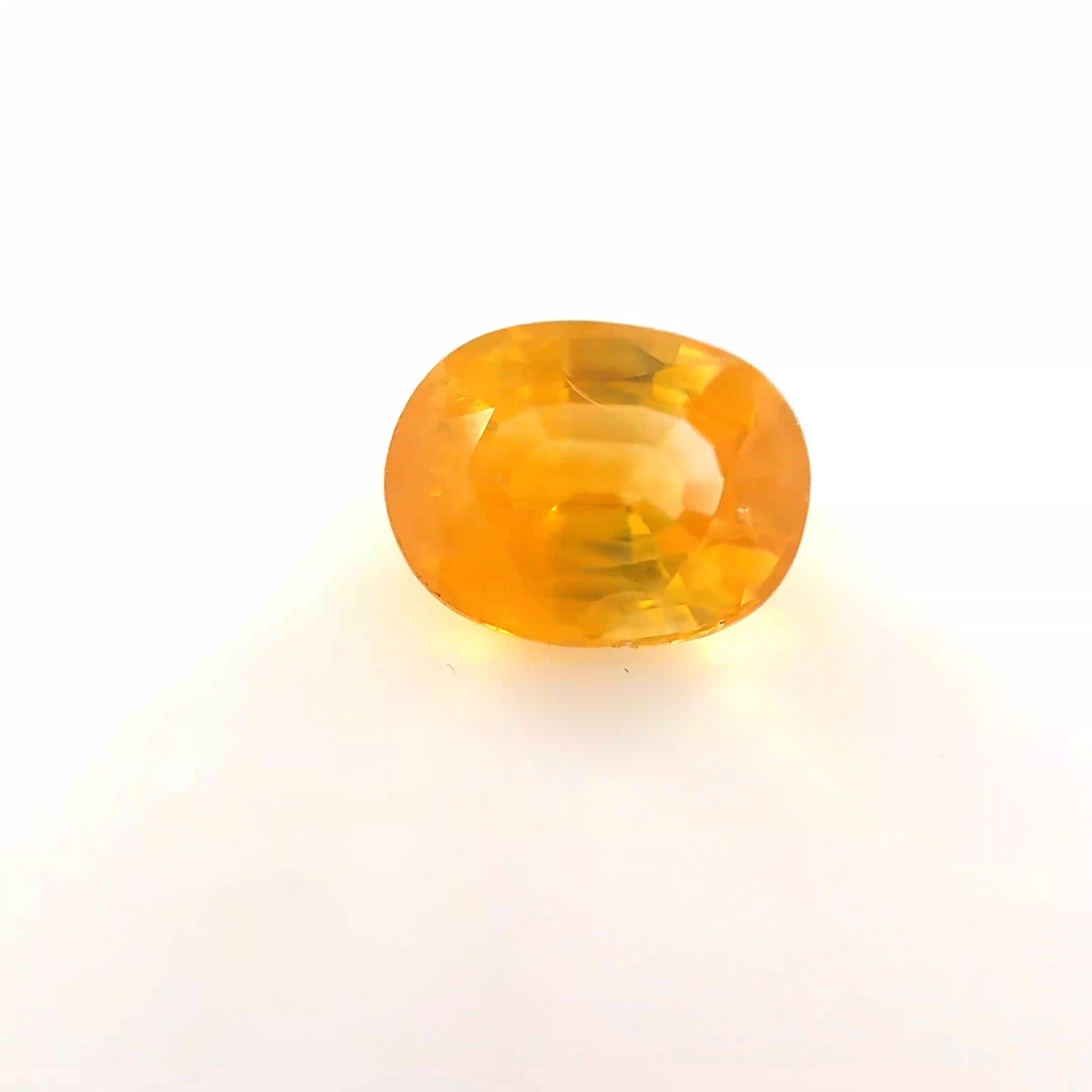 1.51 Carat Yellow Oval Sapphire