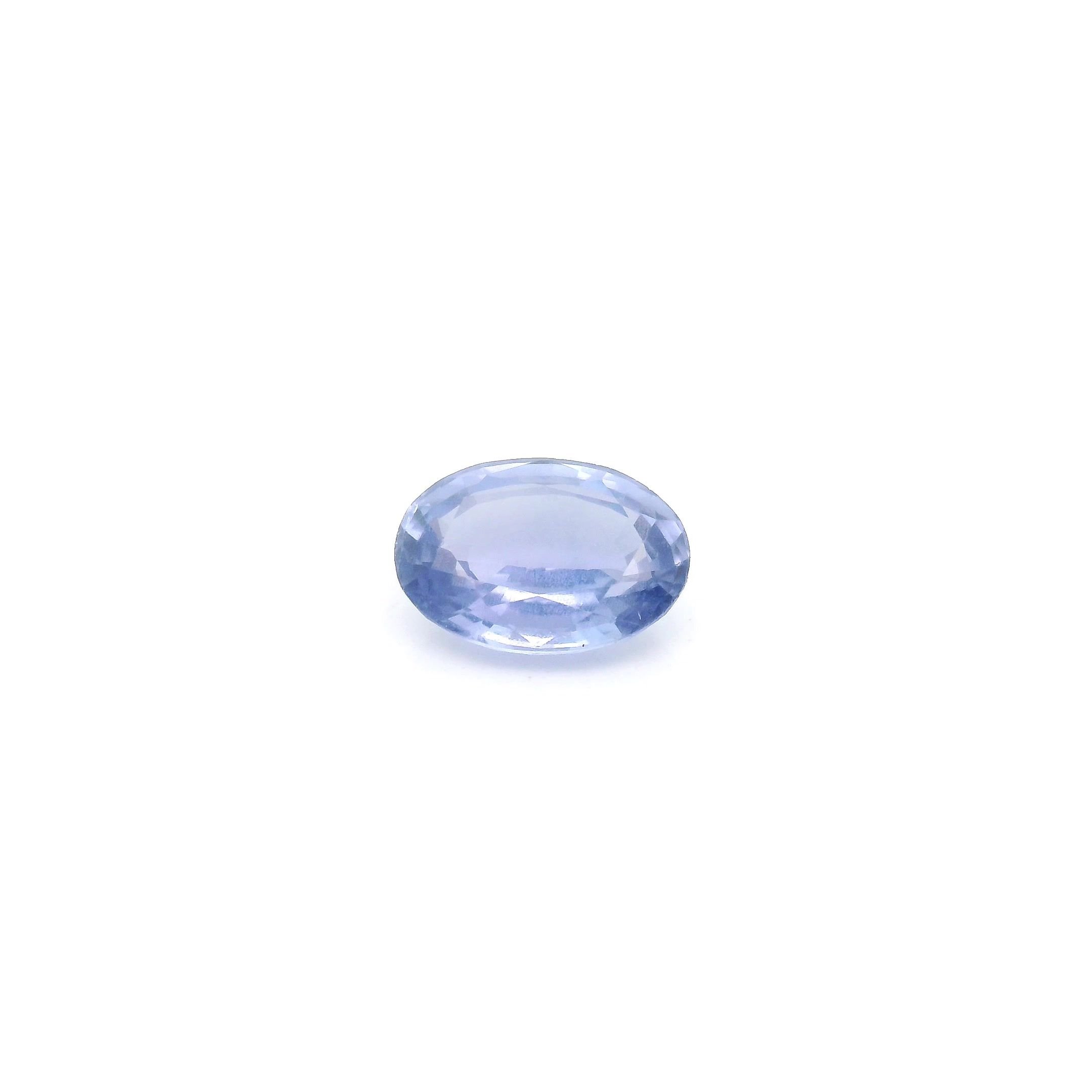 0.97 Carat Light Blue Oval Sapphire