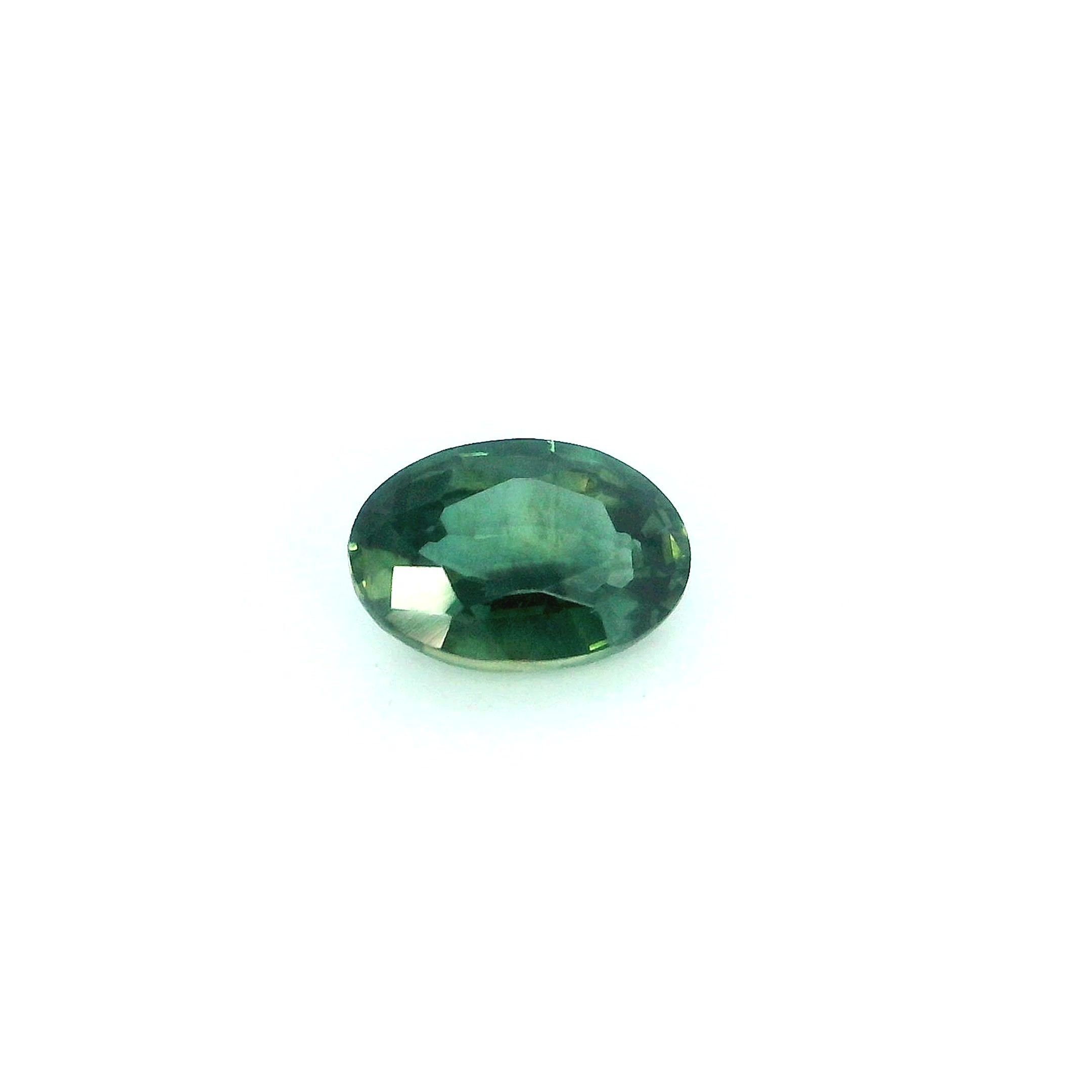 0.72 Carat Green Oval Sapphire