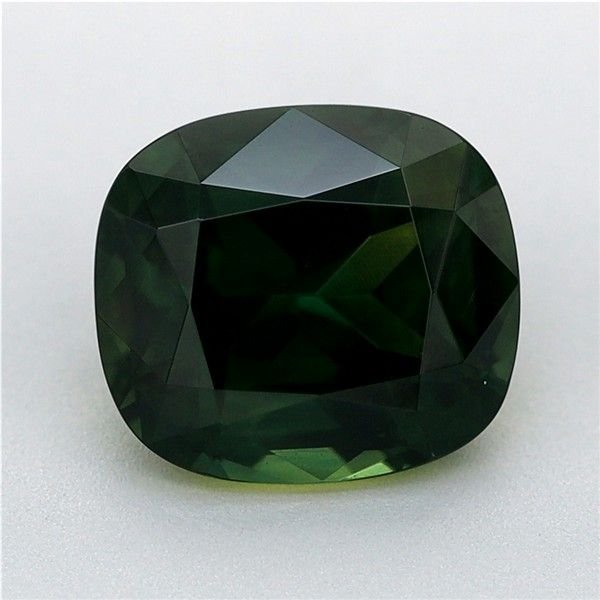 1.52 Carat Green Cushion Sapphire