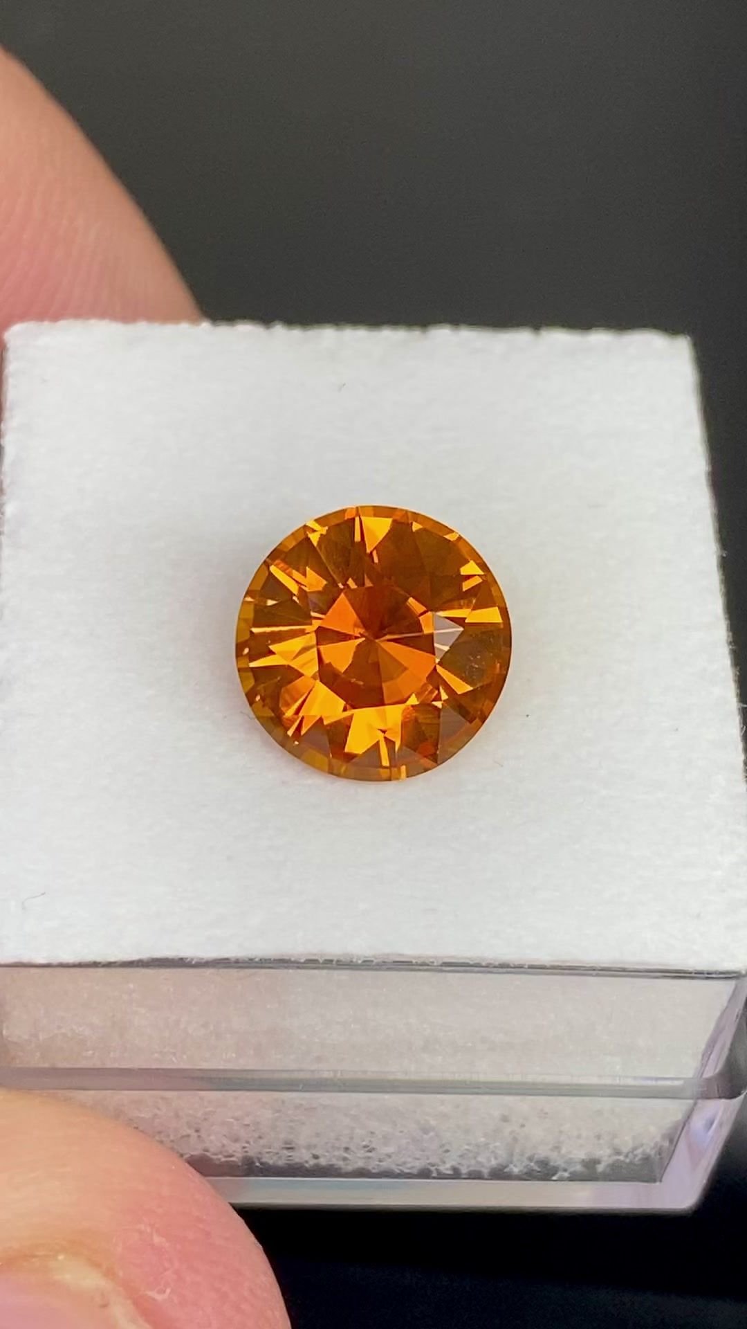 3.55 Carat Orange Round Sapphire