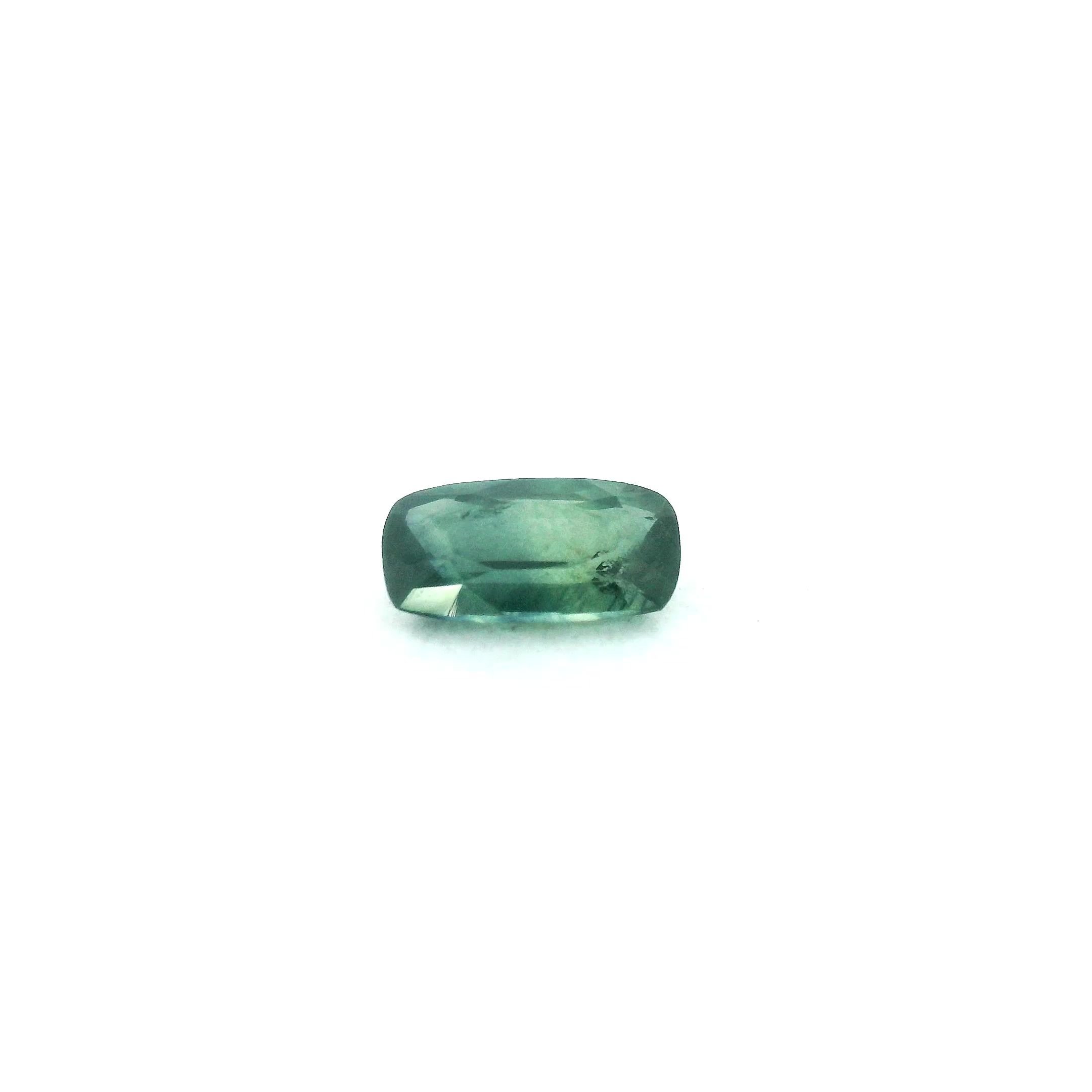 0.56 Carat Green Cushion Sapphire