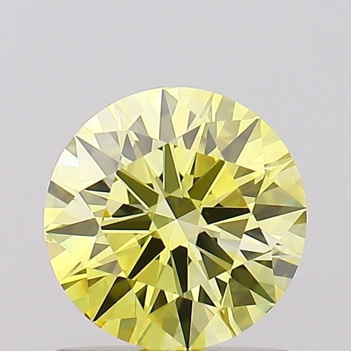 0.97 Ct. Fancy Intense Yellow Round Lab Diamond