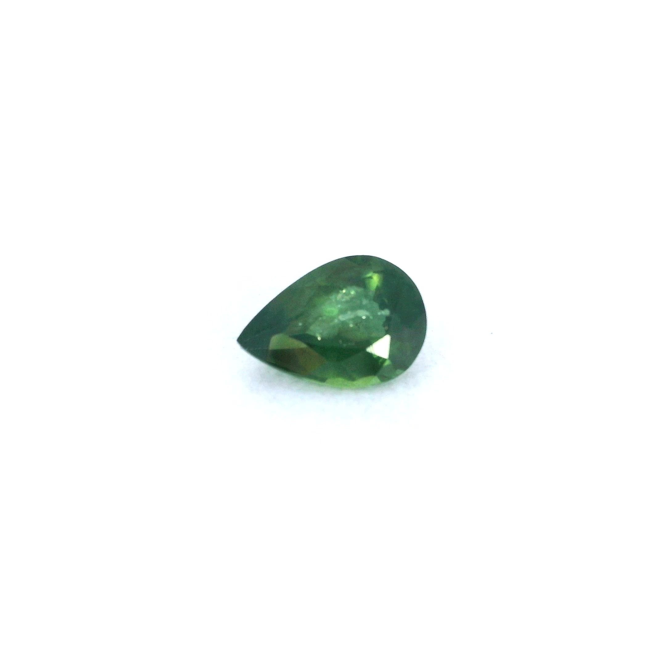 0.84 Carat Green Pear Sapphire