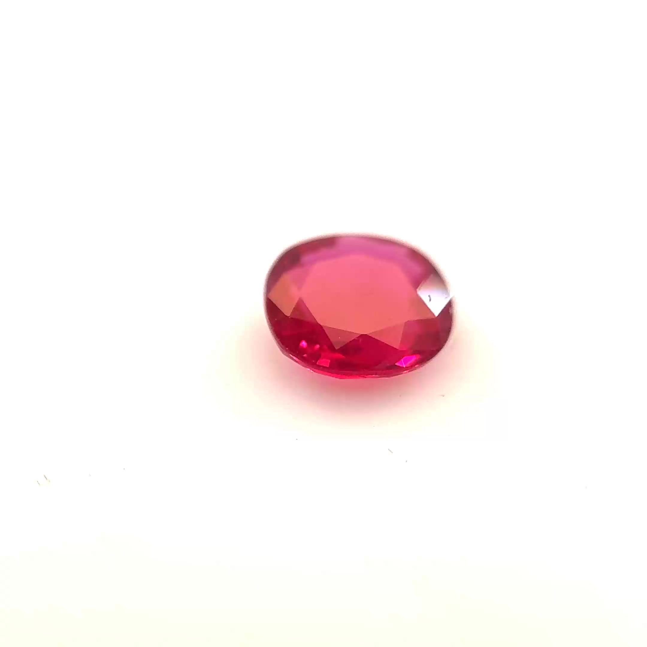 0.62 Carat Red Cushion Ruby