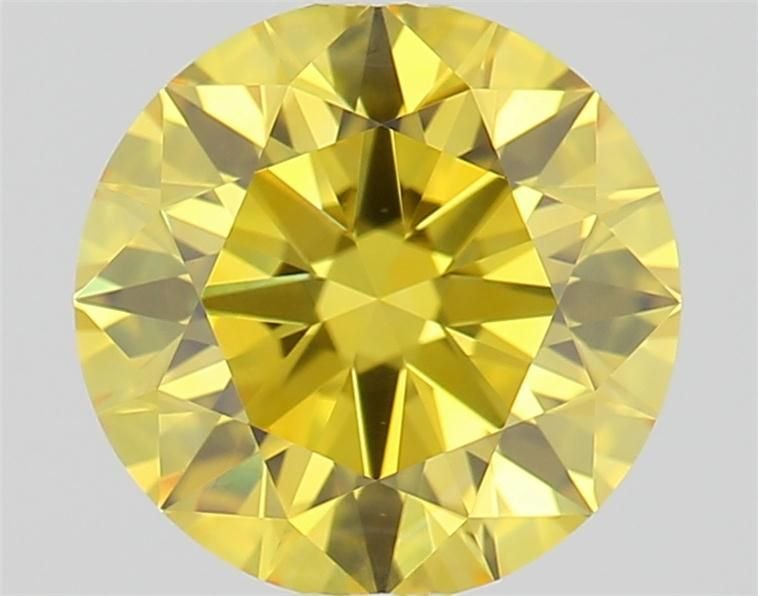 1.10 Ct. Fancy Vivid Yellow Round Lab Diamond