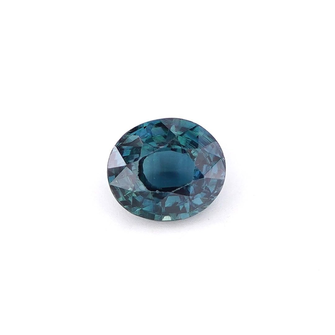 1.63 Carat Teal Oval Sapphire