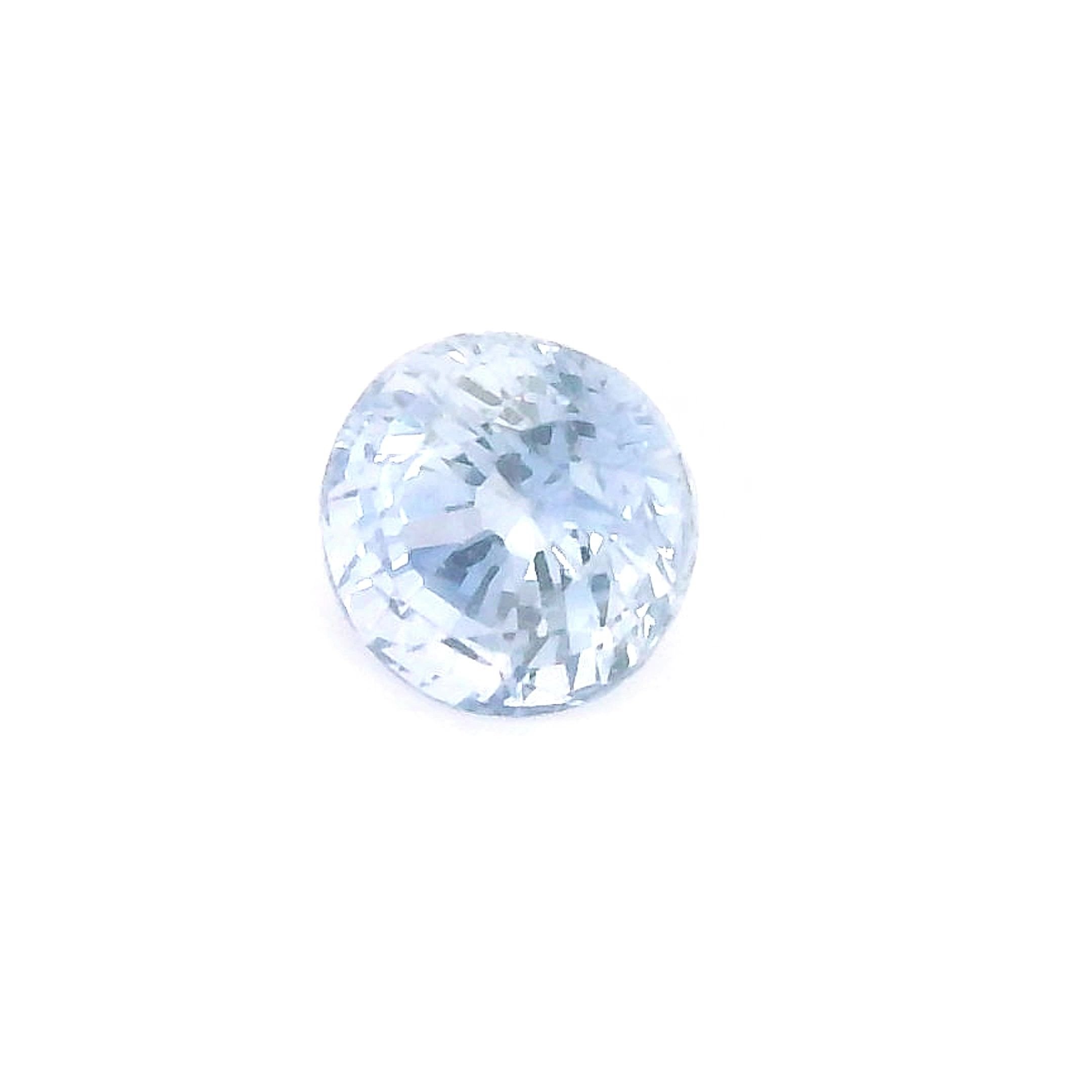 0.73 Carat Light Blue Round Sapphire