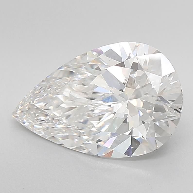 4.08ct F VS2 Rare Carat Ideal Cut Pear Lab Grown Diamond