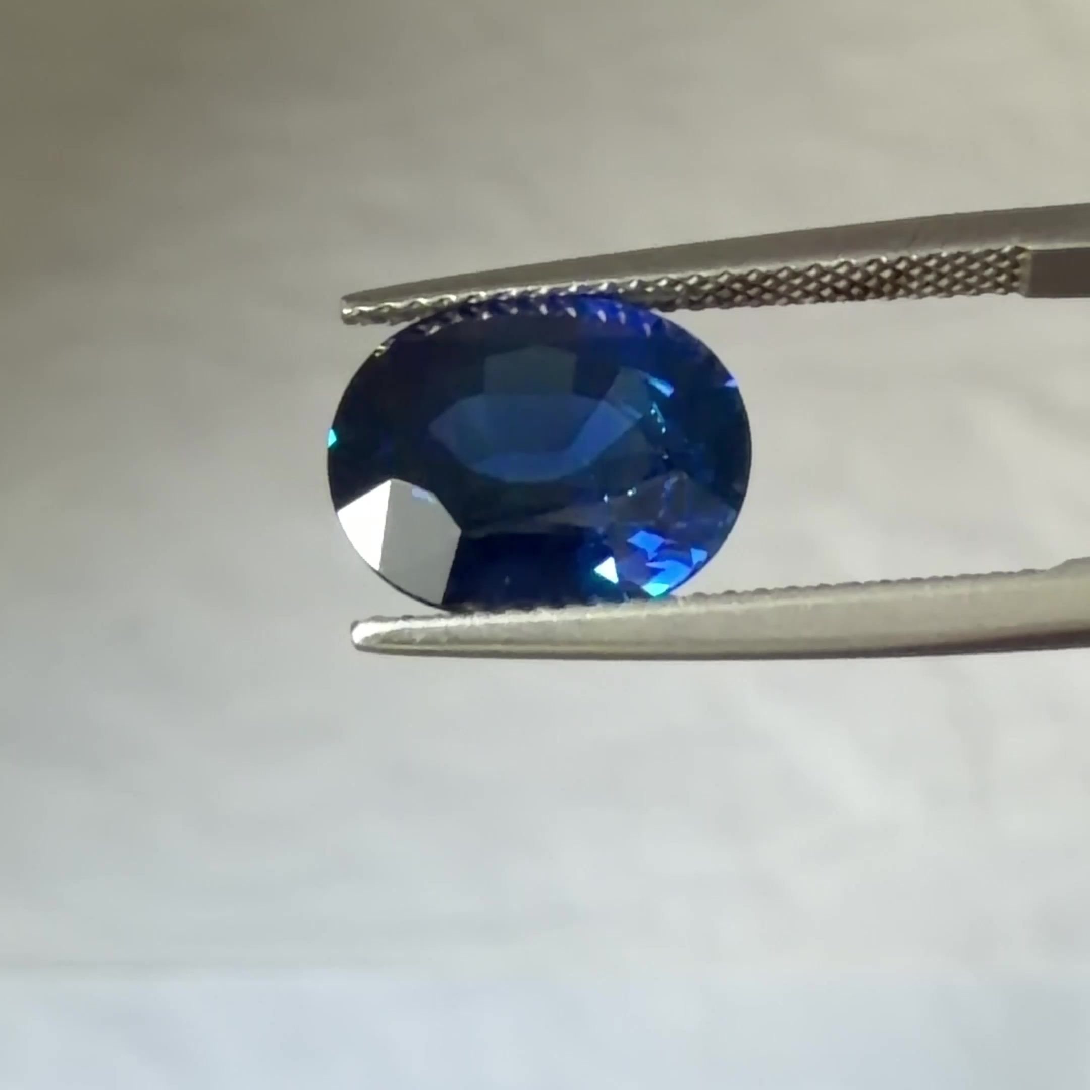 6.77 Carat Vivid Blue Oval Sapphire