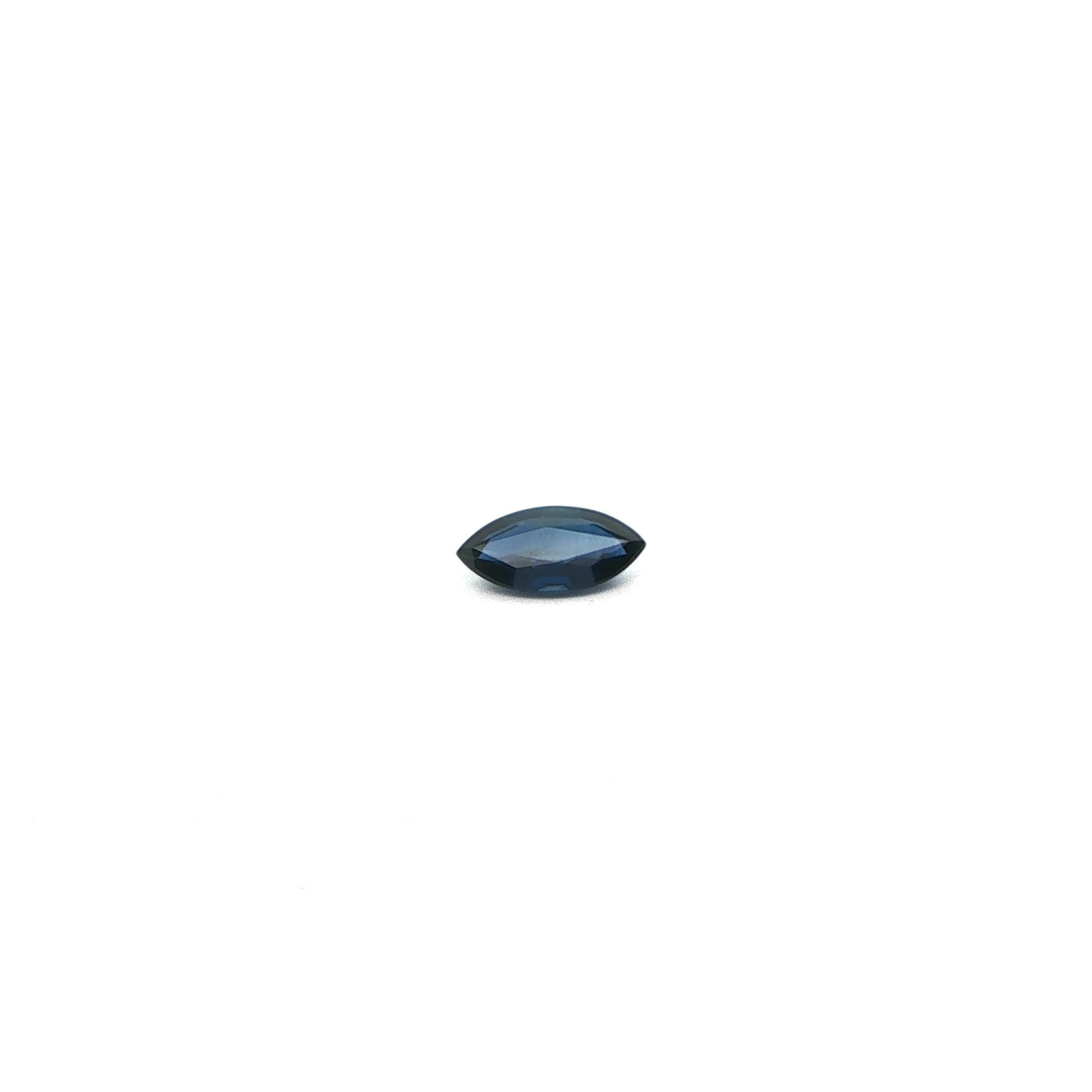 0.86 Carat Deep Blue Marquise Sapphire