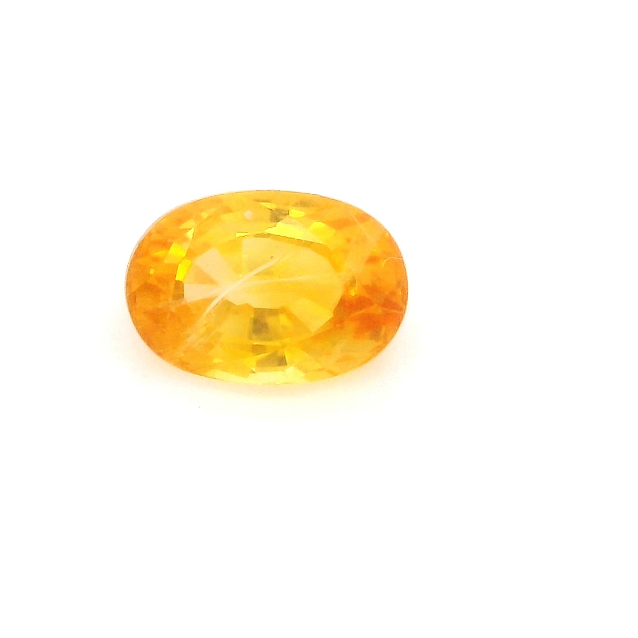 0.69 Carat Yellow Oval Sapphire
