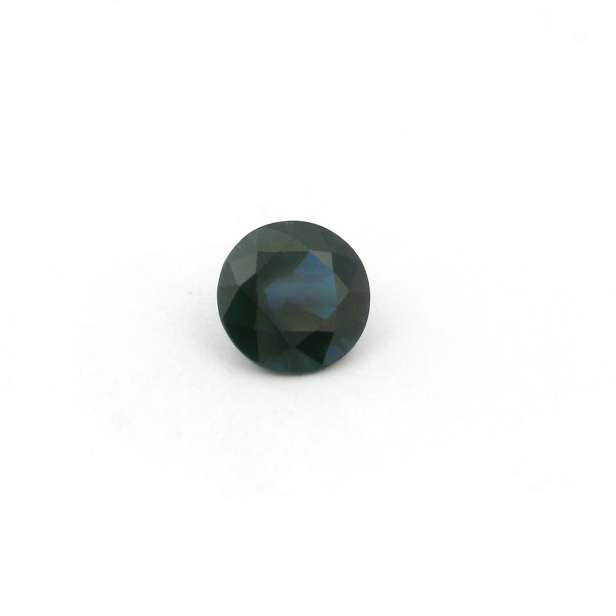 1.96 Carat Dark Blue Round Sapphire