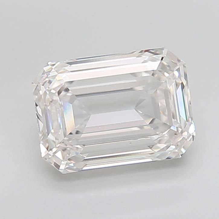 6.04ct F VVS2 Excellent Cut Emerald Lab Grown Diamond