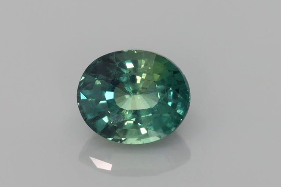 2.03 Carat Teal Oval Sapphire