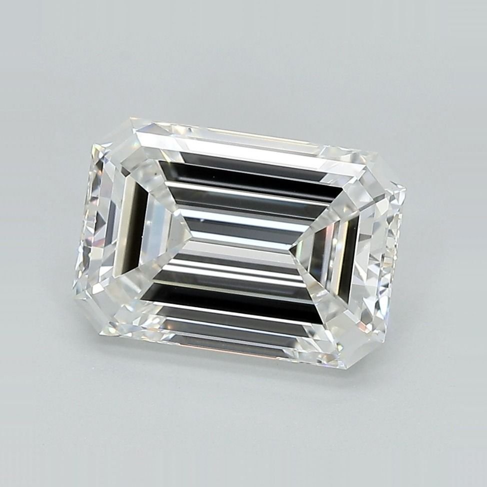 3.21ct F VS1 Rare Carat Ideal Cut Emerald Lab Grown Diamond