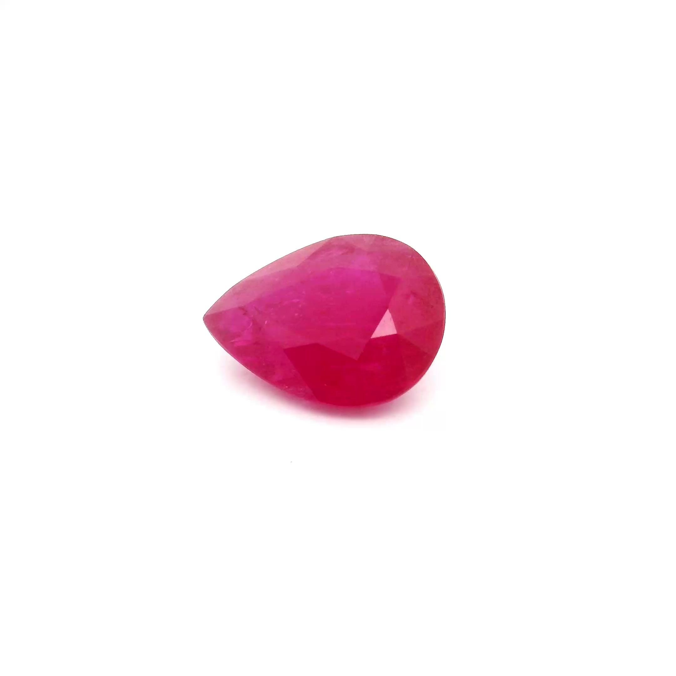 2.01 Carat Red Pear Ruby