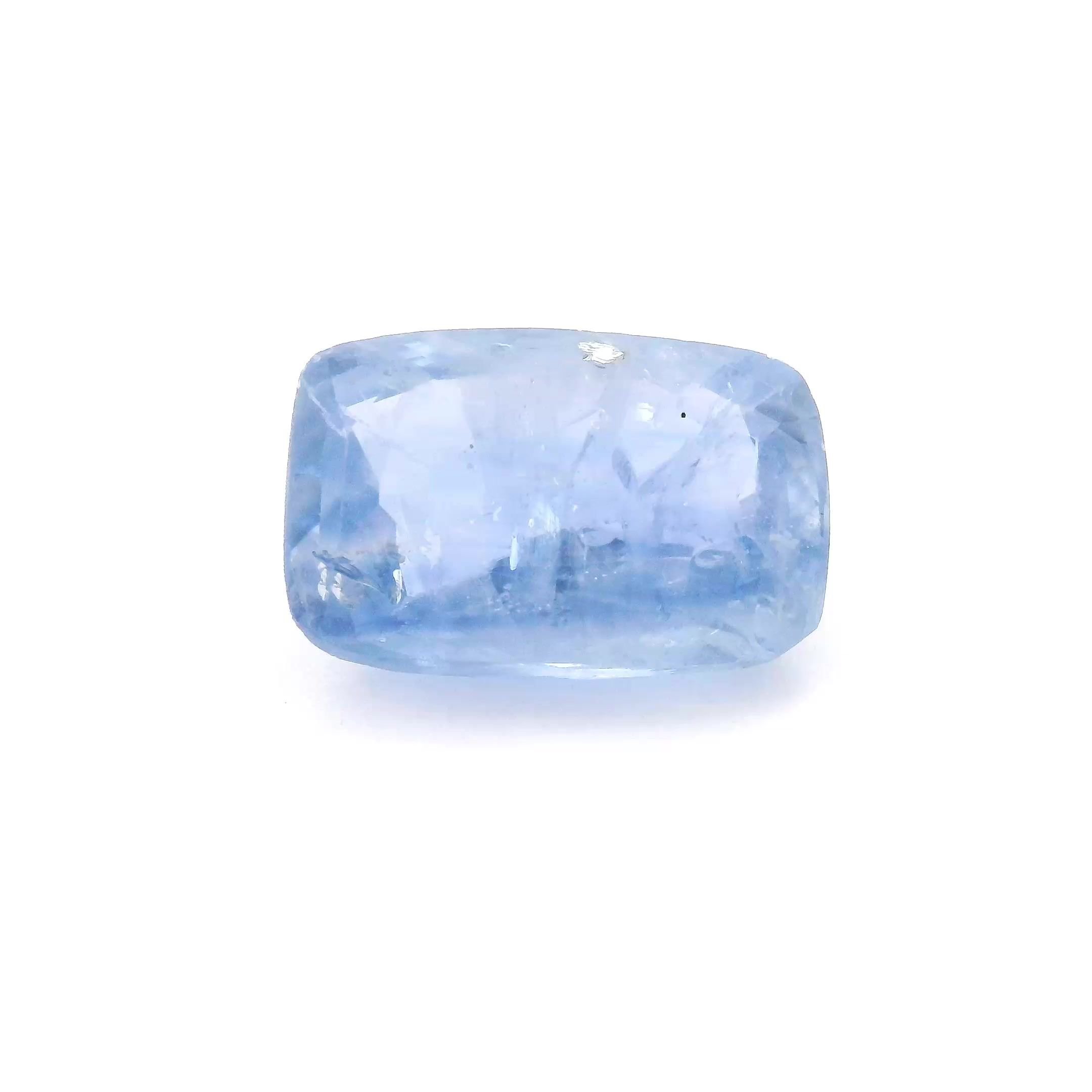 4.96 Carat Blue Cushion Sapphire