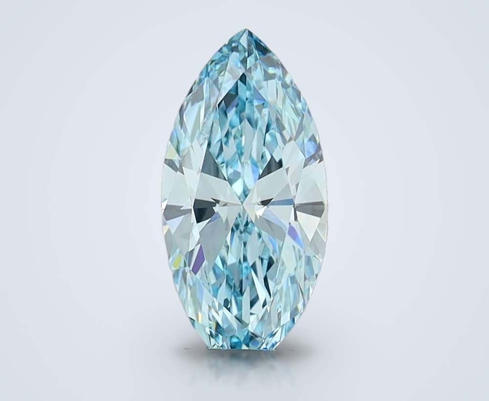1.42 Ct. Fancy Vivid Blue Marquise Lab Diamond