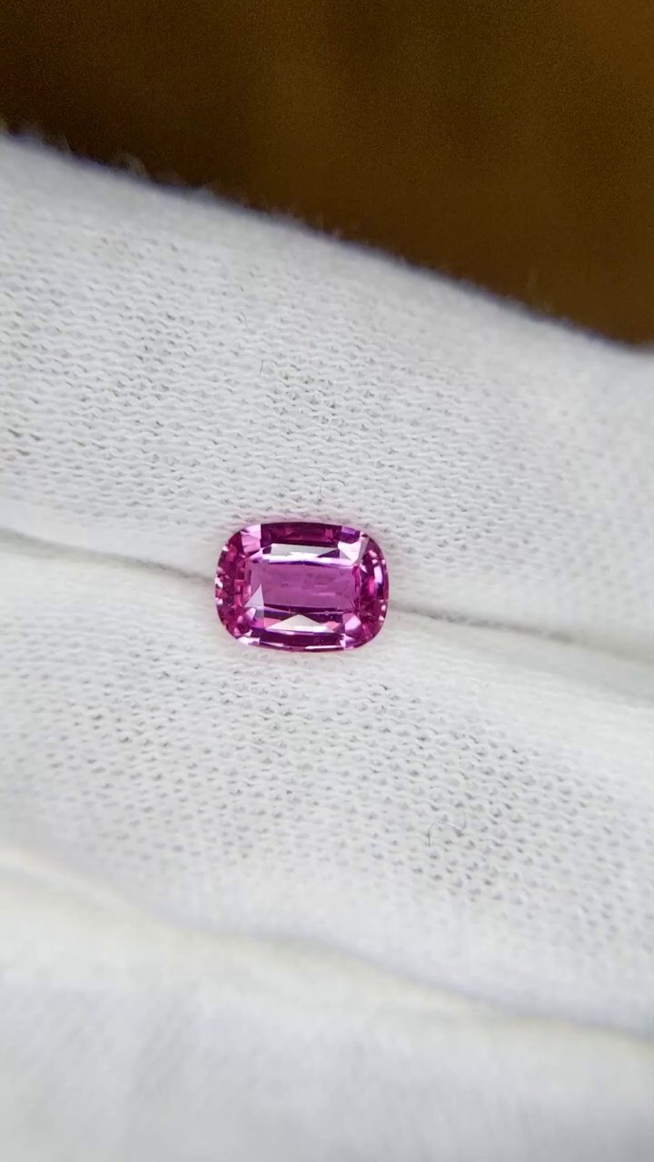 1.52 Carat Pink Cushion Sapphire