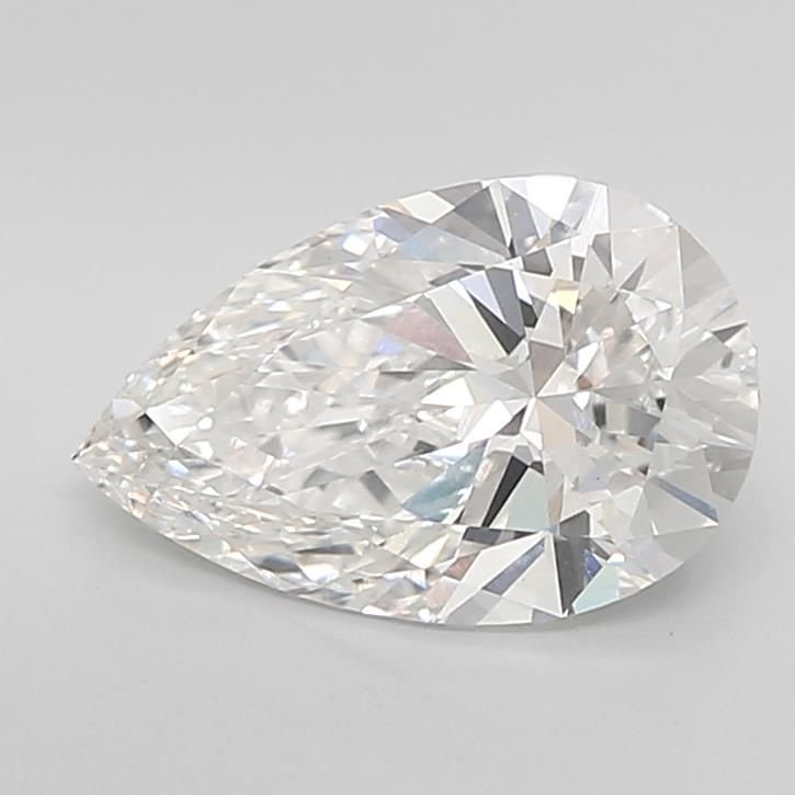 3.08ct F VS1 Rare Carat Ideal Cut Pear Lab Grown Diamond