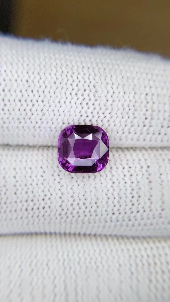 3.54 Carat Purple Cushion Sapphire