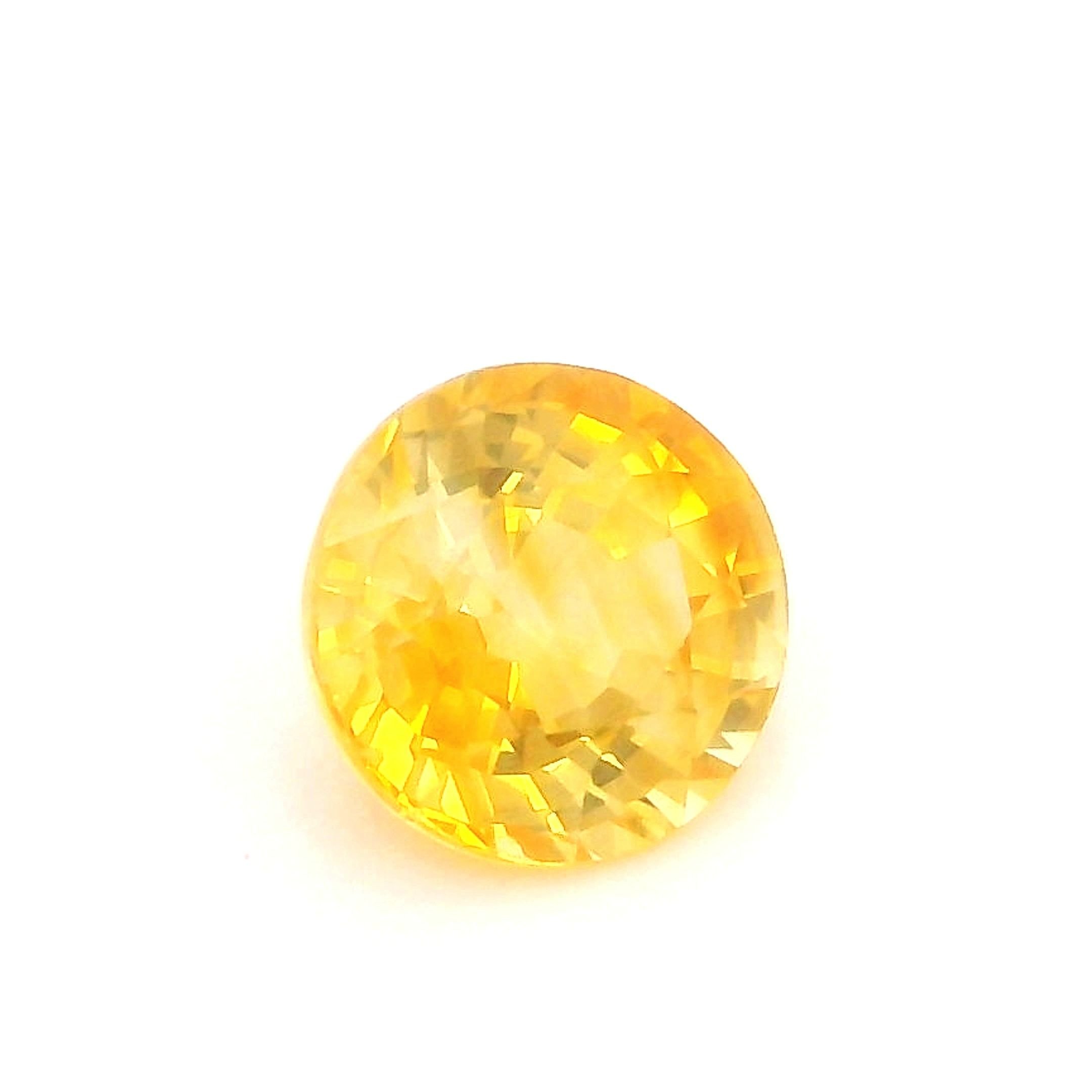0.58 Carat Intense Yellow Round Sapphire