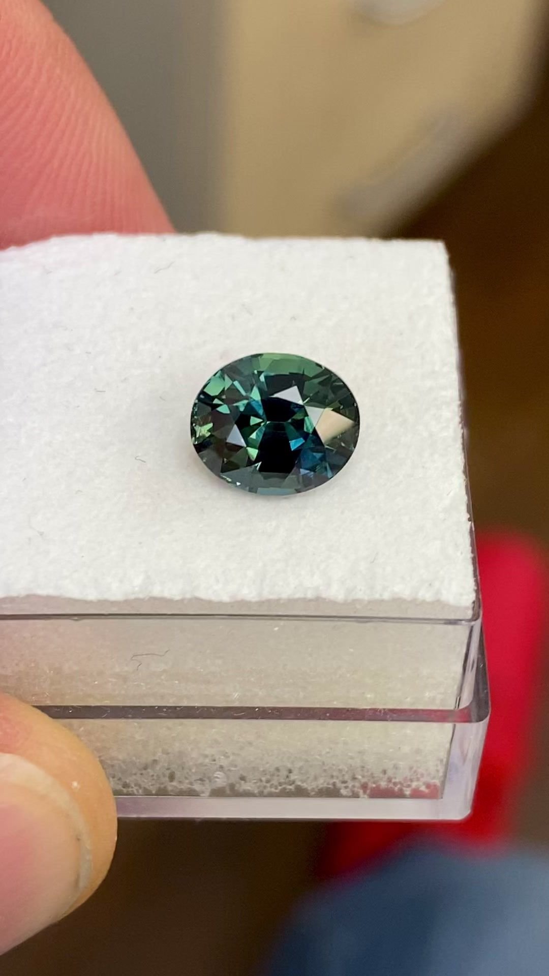 2.60 Carat Green Oval Sapphire