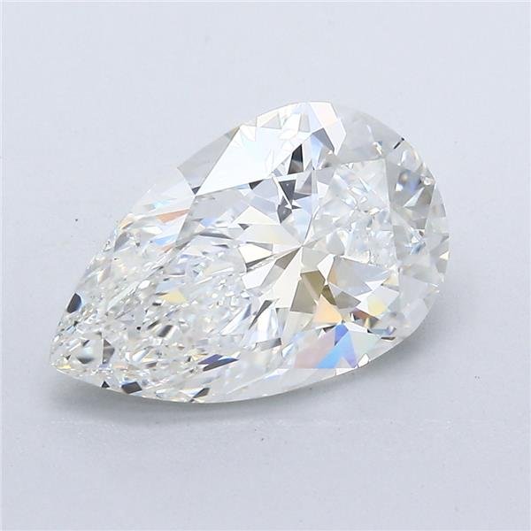 3.03ct F SI1 Rare Carat Ideal Cut Pear Diamond