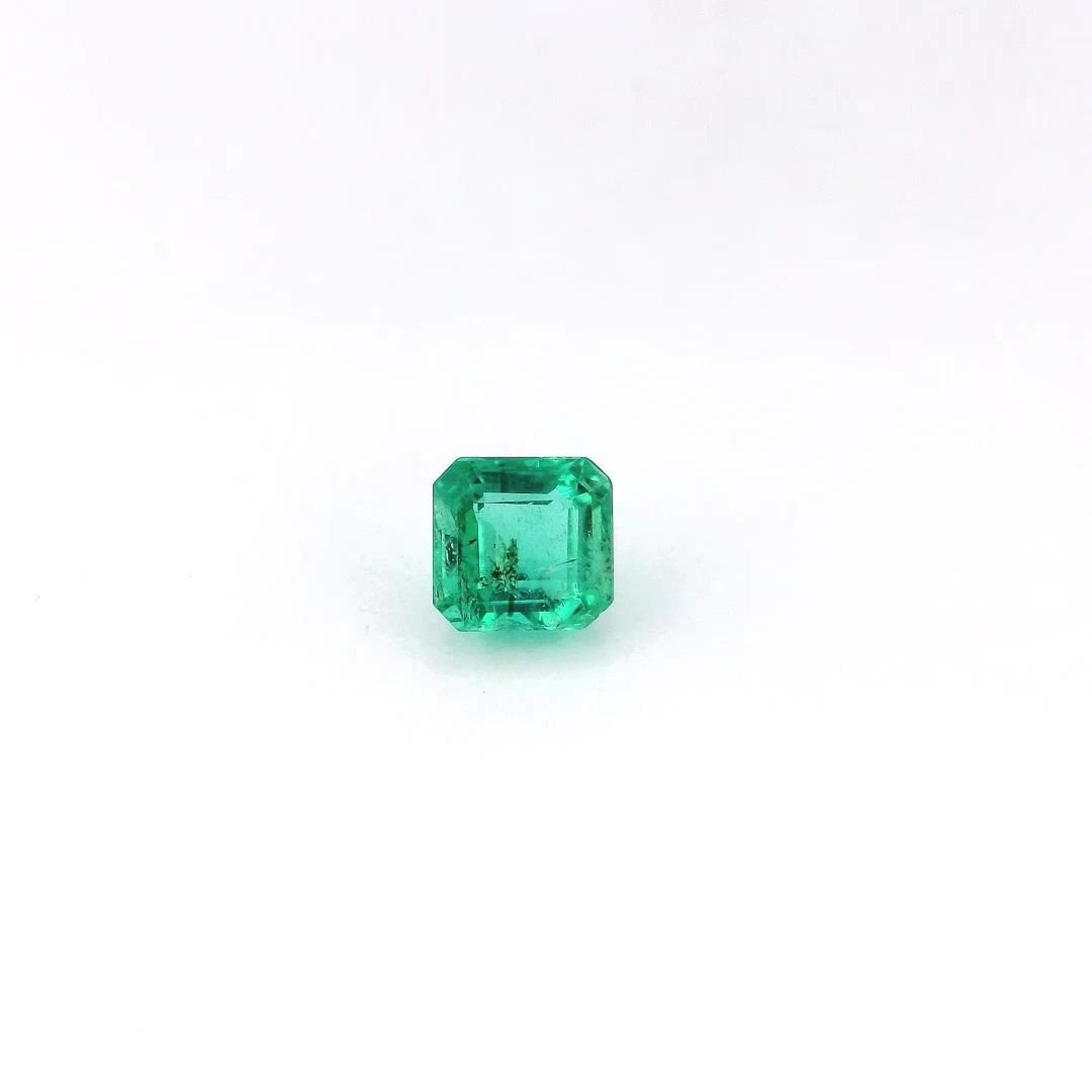 0.85 Carat Intense Green Emerald-Cut Emerald